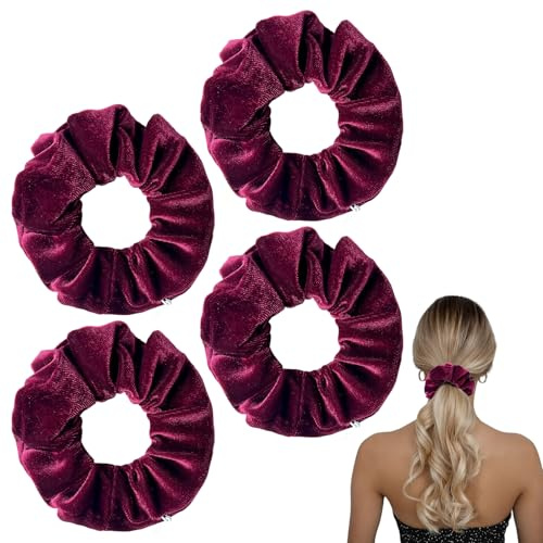 4 Stück haargummi mit reißverschluss,scrunchies haargummi groß mit Geldversteck,schwarz damen Wertsachen reise,zopfgummi breit,Gadgets Reise,Frauen haargummis samt scrunchie für verstecktem Safe