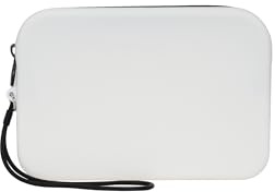 O bag - Pochette fiesta in silicone, bianco-nero (12.5 X 18.5 X 2.5 cm)