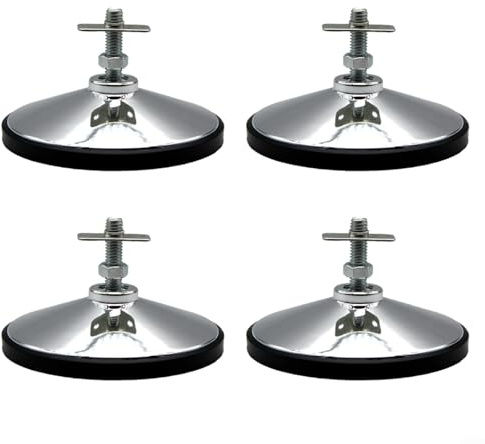 Lot de 4 niveleurs de pieds de billard en métal de 15,2 cm - Pieds réglables en hauteur - Pièces de rechange pour tables de billard, hockey, ping-pong - Argenté
