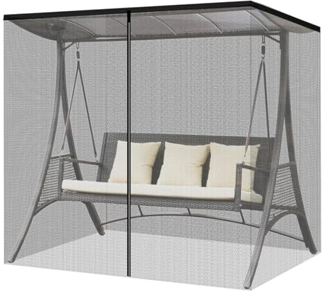 ETUCYNG 205x125x205cm Moskitonetze Gartenschaukel moskitonetzs Hollywoodschaukel moskitonetzs Mit Reißverschluss Für 3 Sitzer Sonnenschirm Für Outdoor Gartenschaukel Balkon Reise Camping Schwingstuhl