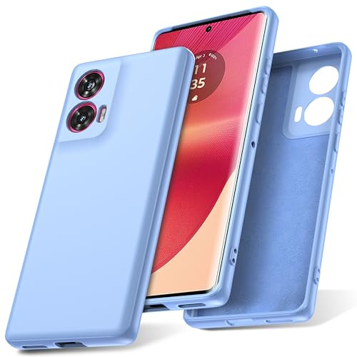 Watana for Motorola Edge 50 Fusion Case,Silicone Phone Case,Light Blue | Soft-Touch,Shockproof,DustProof,Antiskid Full Body Armour Phone Cover with Microfiber Lining for Motorola Edge 50 Fusion