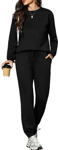 Aottori Tuta Sportiva Donna Due Pezzi Completa Casual | Felpa Manica Lunga, Pantaloni con Tasche e Coulisse, Pigiama Set, Elegante, Autunno Invernale