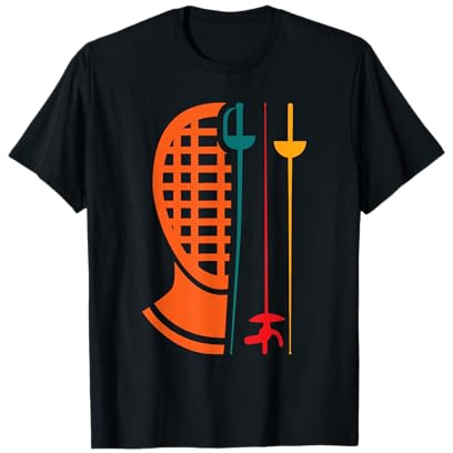 Masque d'escrime Vintage épée Sabre rétro Escrime T-Shirt