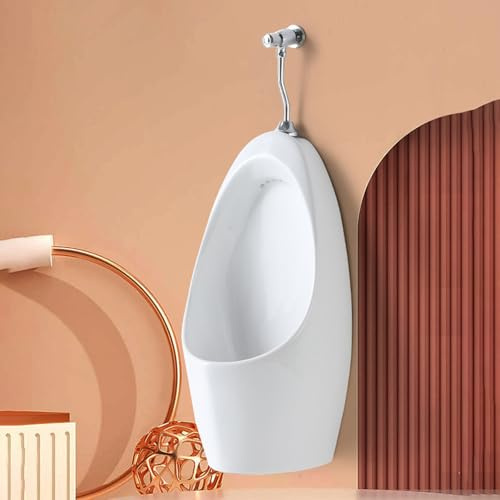 POWRZZZY Keramik Urinale Gewerbe-Urinal Mit Spülung Öffentliche Toilette Urinal Berührungsloses Pissoir Urinale Mit Spülventil Ablauf Urinal Zulauf