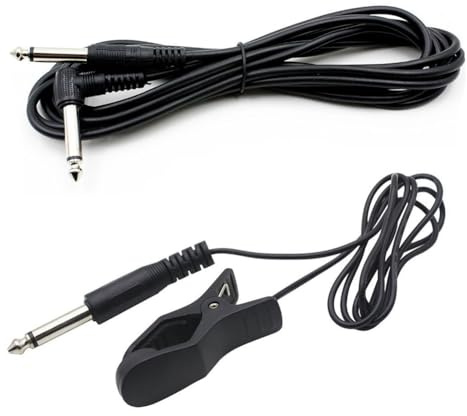 Flaroey Musical Instrument Pickup Clip Connecting Cable Guitar Violin Instrument Tuner Tuner Pickup