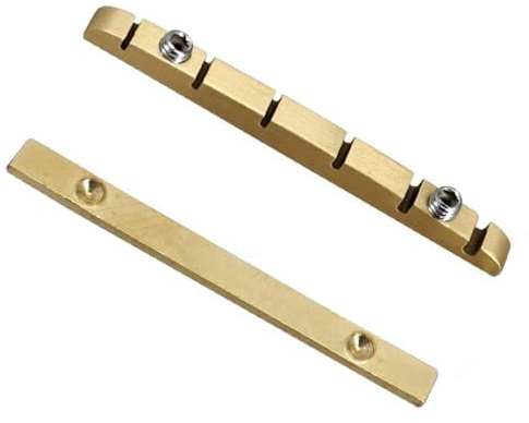 6 String Electric Guitar Brass Nut 1.7 inches (42 mm) Length Adjustable Screw Mechanism Humanized Strings High Setup Durable Brass Guitar Nut