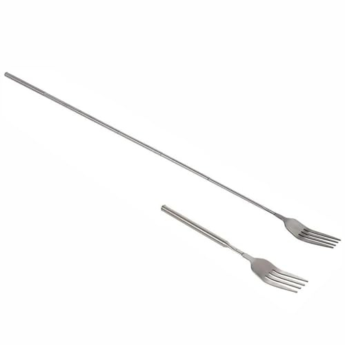 Extendable Fork, 8.7 to 25.4 Inch Stainless Steel Telescoping Barbecue Forks Marshmallow Toasting Forks Tableware BBQ Roasting Sticks for Eating Toasting Barbecue Camping