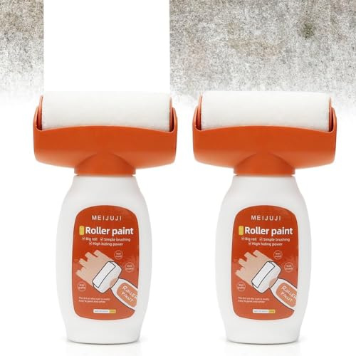 2 Stück Wandreparatur RollbüRste, 500+500g Wandfarbe Ausbessern Weiß, Wandfarbe Weiß Roller mit Wandreparaturpast, Ausbesserungsfarbe Weiss Roller, Wand Ausbessern Rollenfarbe für Kratzer Flecken