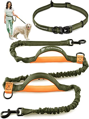 Pet Dreamland Exquisite Hands Free Leash for Large Dogs. Ultimate Comfort & Freedom for Running, Walking and Hiking. Premium Quality, Durable & Versatile Dog Walking Belt. Your Dog Will Love It.