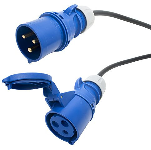 32 amp Arctic Blue Extension Cable. Site Hook Up Trailing Lead. TOUGH 3x6mm (50m)
