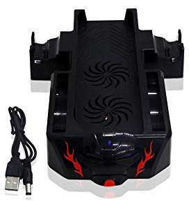 OSTENT 3 en 1 Double Chargeur Chargeur et Support de Ventilateur de Refroidissement Compatible pour Microsoft Xbox One