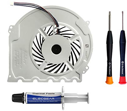 ElecGear Ventilador de Refrigeración para PS4 Slim CUH-2xxx – Interno CPU Cooling Fan, Reemplazo de Enfriamiento, Pasta Térmica, Torx TR8 PH00 Herramienta de reparación Playstation 4 Slim