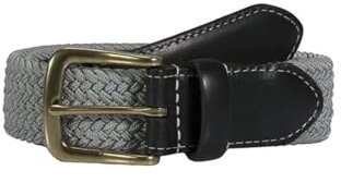 Dents Men’s Stretch Elastic Webbing Belt SILVER GREY L