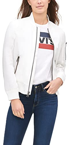 Levi's Women's Melanie Newport Bomber Jacket (Regular & Plus Size) Transitional, White, L