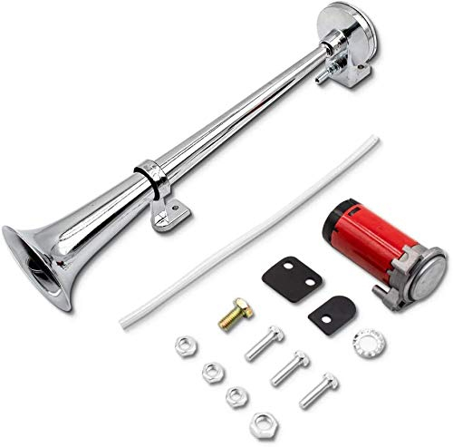Best Thumbs up Elektrische Lufthorn Druckluft Horn Hupe Single Trompete,12V 150db 450mm mit Kompress or Fanfare Super Laut, für Lkw, Bus, Boot Yacht