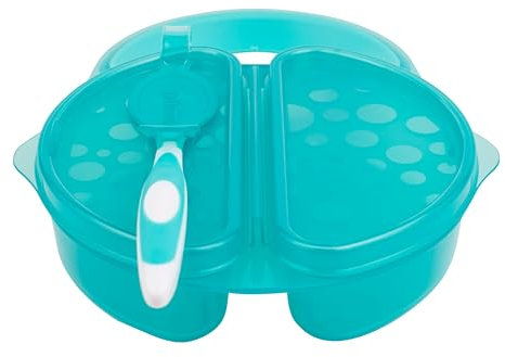 Dr. Brown's Travel Fresh Bowl and Snap-in Spoon, Divided Bowl with Spoon for Toddler Feeding On The Go, BPA Free, 4m+