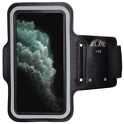 CoverKingz Sportarmband für iPhone 11 Pro (5,8 Zoll) - Armtasche mit Schlüsselfach Oberarm Halterung - Sport Laufarmband Handy Armband Schwarz