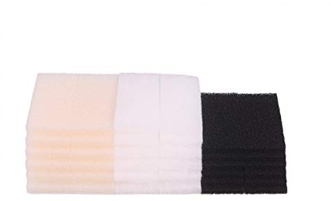 INGVIEE Kompatibel Filterschwamm für Fluval U2 Filter (12x Schaumstoff, 12x Aktivkohle, 12x Polyester)