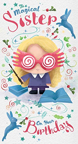 Harry Potter Offizielle Geburtstagskarte für Schwester, To A Magical Sister, Weiß HP014