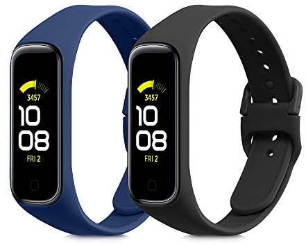 kwmobile 2X Sportarmband kompatibel mit Samsung Galaxy Fit 2 Armband - Fitnesstracker Band Set aus TPU Silikon