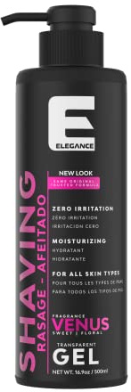 E Elegance Barber Accessories - Transparent Shaving Gel For Men Or Women, Sweet/Floral Venus Fragrance - The Ultimate Shaving Solution For A Smooth, Irritation-Free Experience, 16,9 Oz