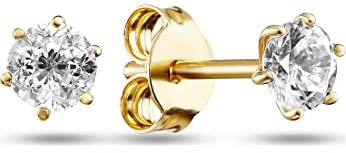 FAVS FAVS Damen-Ohrstecker 375er Gelbgold 2 Zirkonia
