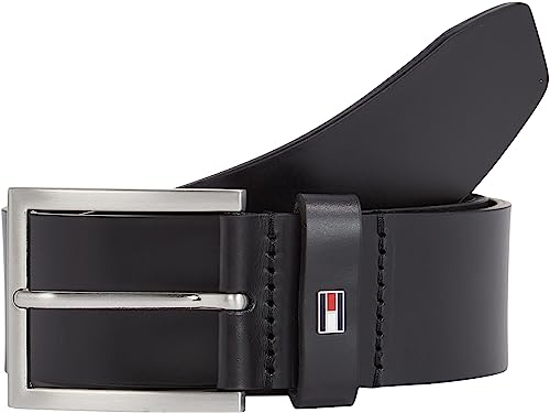 Tommy Hilfiger Herren Gürtel Hampton 4,0 cm Ledergürtel, Schwarz (Black), 110 cm
