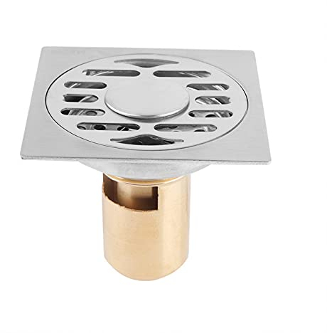 Lsaardth Bodenablauf Duschablauf, 90x90 mm Quadratisch Badablauf Ablaufdeckel Aussen Dusche Bodenablauf Geruchsneutral Edelstahl Abfluss Für Badezimmer, Toilette, Badewanne(# 2)