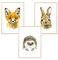 MeinBaby123® Lot de 3 posters pour chambre d'enfant,Format A4,Animaux de la forêt,Tableau mural,raton laveur, lapin, cerf,Poster mural de qualité supérieure (animaux de la forêt,Set de 1)