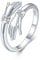 Umarmung Ring Damen 925 Sterling Silber Verstellbar Zirkonia Umarmende Hände Öffnen Ring Verlobungsring Damen 9#