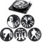 Fippy Lot de 6 Dessous de Verre Vinyle avec Support, Dessous de Verre Vnyle Silicone, sous Verre en Forme de Disque, Dessous de Verre Antidérapant pour Boissons, Café, Thé, Bière, Tasse