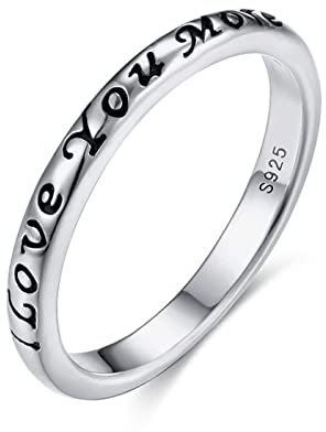ZLING 925 Sterling Silber Ringe Ich Liebe Dich Mehr Schriftzug Liebe Hochzeit Fingerringe Für Frauen Punk Schmuck