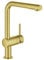 Grohe Minta 30274 Single-Lever Sink Mixer Tap, L-Spout, Single-Hole Installation, Pull-Out Dual Rinsing Spray, Cool Sunrise