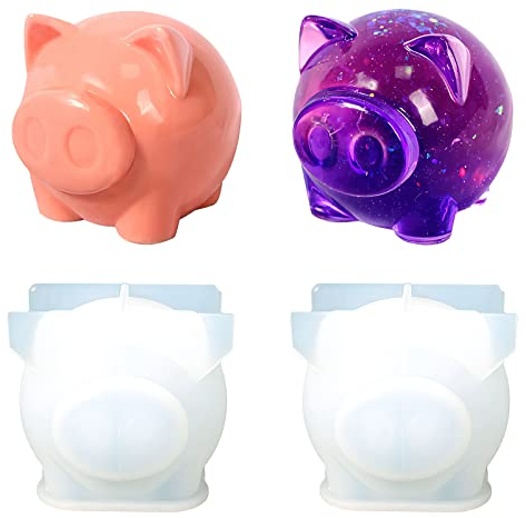 2 Stück Kerzenform Aus Silikon 3D Piggy Kerzenseifenform, DIY-Silikonform In Lebensmittelqualität, Silikonformen Kerzen, Glücksschwein Gießformen Silikon Schweinchen für Weihnachten, Tischdekoration