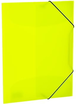 HERMA Sammelmappe A4 Neon Gelb Transluzent, Eckspanner-Mappe aus Kunststoff mit Gummizug und Innenklappen für Kinder, Jungen und Mädchen
