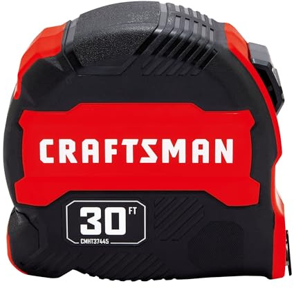 CRAFTSMAN 30-ft Tape Measure with Fraction Markings, Retractable (CMHT37445S)