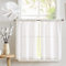 TOPICK Scheibengardinen Weiß Leinenmischung Bistrogardine für Wohnzimmer Küche Kleine Fenster Halbtransparent Lichtfilterung Kurz Gardinen Moderne Landhaus Scheibengardinen Tunnelzug 2er Set 65x115 cm