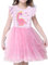 VASCHY Robe Fille, Jolie Robe Princesse Dinosaure Rose Ceremonie Mariage Enfant Fille à Manches Courtes Tulle Tutu Bebe Fille Vêtements avec Imprimé Animal pour 2 à 10 Ans