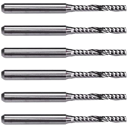 6X, 2mm x 15mm Metall Einzel FlöTe Spiral Stirn FräSer Cnc FräSer Bit