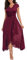 Bbonlinedress Robe Noël Femme Chic et Elegant Robe de Soirée Hiver Robe Demoiselle d'honneur de Cocktail Mariage Invité Bal de Promo Anniversaire Longue en Mousseline de Soie Burgundy L