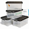 Novaliv 4x Aufbewahrungsboxen mit Deckel 5L Anthrazit Nestbar stapelbare Storage boxes mit Clipverschluss Kunststoff BPA-frei 30 x 19 x 14 cm