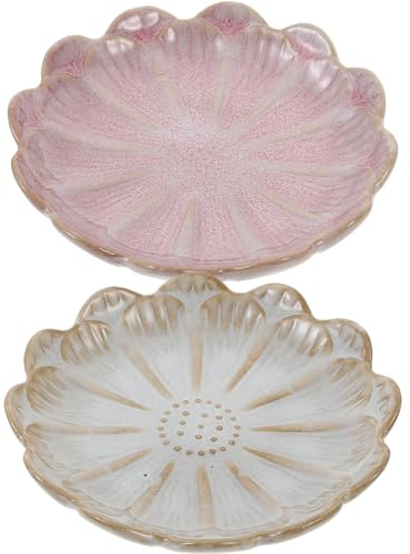 Cabilock Bandeja De Escritorio De 2 Uds Plato de joyería de cerámica,Placa De Almacenamiento De Joyas Placa Para Pendientes Soporte para decoración de sala de mesa de entrada