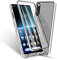 MeiyueEr Case for Sony Xperia 10 V - Magnetic Adsorption Metal Bumper Flip Cover with 360 Degree Protection Double Sides Transparent Tempered Glass Mobile Phone Case - Silver