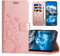JZASES Hülle für iPhone 6 / iPhone 6s (4.7 inch, PU Leder Handyhülle, Klappbar Prägung Brieftasche Stoßfeste Schutzhülle Kompatibel mit iPhone 6 / iPhone 6s (4.7 inch, Roségold