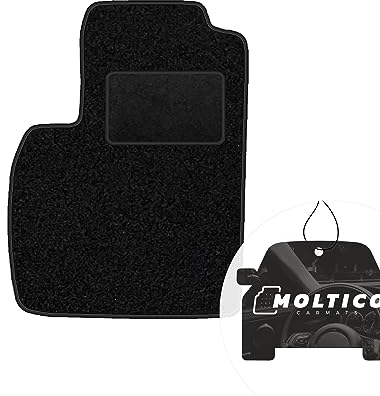 moto-MOLTICO Fahrer Fußmatte Auto Velours Fahrerseite Autoteppiche Schwarz Fahrermatte 1-teilig passend für FIAT 500 ab 2007
