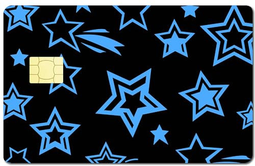 CREATCABIN Sternen-Kartenaufkleber,Kreditkarten-Schutzhülle,Kartenaufkleber,Personalisierbar,Abnehmbarer Debitkarten-Schutz-Vinylaufkleber,Keine Blasen,Dünn,Wasserfest,Für Kartendekoration,186x137mm