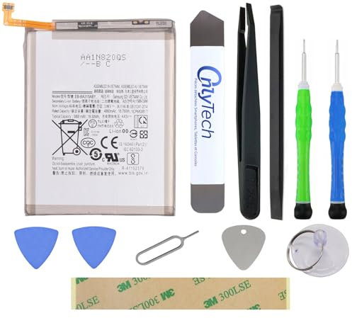 OnlyTech - Reparatur-Set für Samsung Galaxy A22 4G SM-A225F, Galaxy A31 SM-A315F und Galaxy A32 4G SM-A325F – 5000 mAh – mit 10 Werkzeugen und Klebstoff
