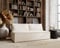 Kaiser Möbel, Klappsofa mit Schlaffunktion, Sofa Duo, Schlafsofa Couch, Loungesofa, Bettsofa, Wohnzimmer, Schlafzimmer, ​POSO Stoff- Cord 90 x 200 x 92 cm Hellbeige