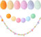 VitalCozy Osterkranz Filz Ostereier Kranz und Holzperlen Rustikal Pastell Regenbogen Matte Holzperlen Osterbanner für Ostern Home Decor Kamin Fenster Wand Chic Rustikale Bauernhausstil Dekor
