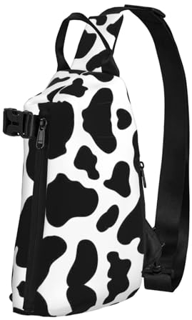 YQxwJL Sling-Rucksack, niedlicher Cartoon-Giraffen-Druck, stilvolle Umhängetasche, Anti-Diebstahl-Tasche, perfekt für Reisen, Business, Kuhfleck, Einheitsgröße, Sportlich